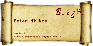 Beier Ákos névjegykártya